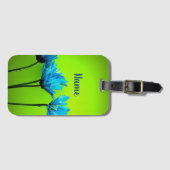 Aangepaste naam Blauwgroen dagen op kalkgroen Bagagelabel (Voorkant (horizontaal))