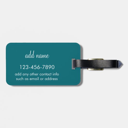 Aangepaste naam blauwgroen en groene kleurrijke ch bagagelabel (Achterkant horizontaal)