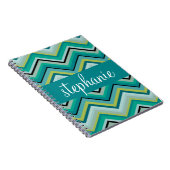 Aangepaste naam blauwgroen en groene kleurrijke ch notitieboek (Rechterzijde)