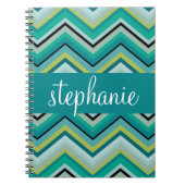 Aangepaste naam blauwgroen en groene kleurrijke ch notitieboek (Voorkant)