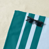 Aangepaste naam Blauwgroen gestreepte familie vaka Strandlaken (In situ)