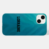 Aangepaste naam blauwgroen glasstructuur Case-Mate iPhone case (Achterkant (horizontaal))