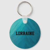 Aangepaste naam blauwgroen glasstructuur sleutelhanger (Voorkant)