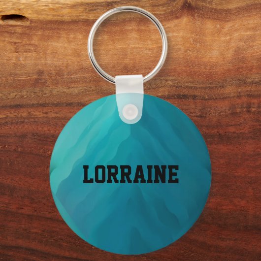 Aangepaste naam blauwgroen glasstructuur sleutelhanger (Voorkant)