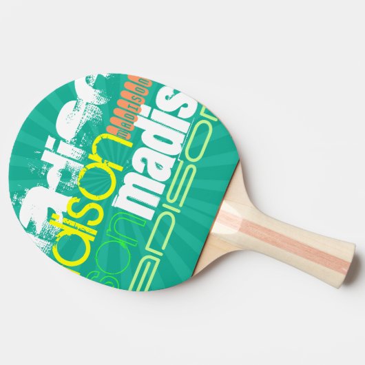 Aangepaste naam Blauwgroen Groen Tafeltennisbatje (Zijkant)