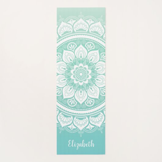 Aangepaste naam Blauwgroen Mandala-oefening Yogamat (Achterkant)