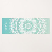 Aangepaste naam Blauwgroen Mandala-oefening Yogamat (Voorkant (horizontaal))