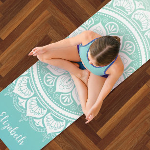 Aangepaste naam Blauwgroen Mandala-oefening Yogamat