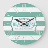 Aangepaste naam Blauwgroen strepen voor batches Grote Klok (Voorkant)