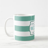 Aangepaste naam Blauwgroen strepen voor batches Koffiemok (Links)