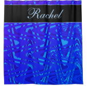 Aangepaste naam Blauwstalen Abstracte patroonkunst Douchegordijn (Voorkant)