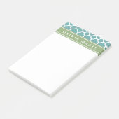 Aangepaste naam Bleek blauw Quatrefoil Patroon Post-it® Notes (Schuin)