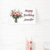 Aangepaste naam bloem bloemboeket spandoek (Insitu)