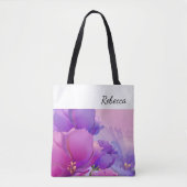 Aangepaste naam | Bloem schilderij cadeau Tote Bag (Voorkant)