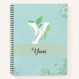 Aangepaste Naam Bloemen Dagboek in Zacht Blauw Notitieboek