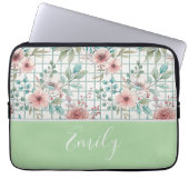 Aangepaste Naam Bloemen Electronics Bag Laptop Sleeve (Voorkant)