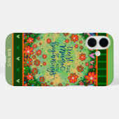 Aangepaste Naam Bloemen Groen Nieuw Begin Case-Mate iPhone Case (Achterkant (horizontaal))
