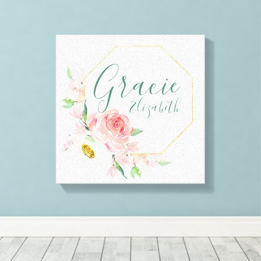 Aangepaste naam Bloemen Kwekerij teken Canvas Afdruk (Insitu (Houten vloer))