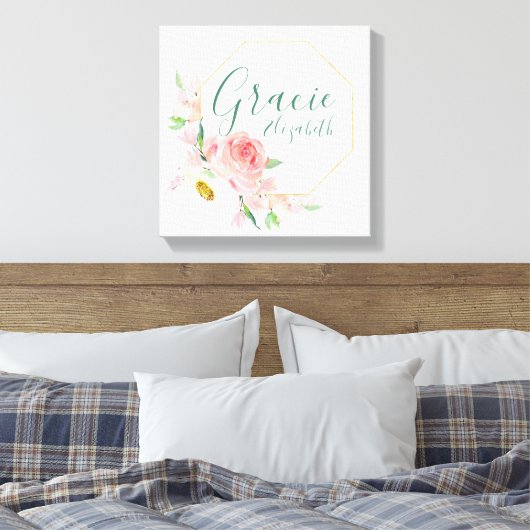 Aangepaste naam Bloemen Kwekerij teken Canvas Afdruk (Insitu (Slaapkamer))
