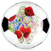 Aangepaste naam Bloemen Papaver Bloemen Kleurrijke Voetbal (Gedraaid)
