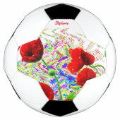 Aangepaste naam Bloemen Papaver Bloemen Kleurrijke Voetbal (Voorkant)