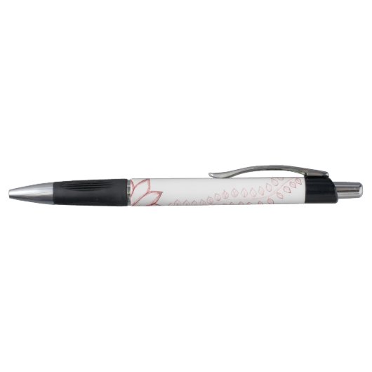Aangepaste Naam Bloemen Print Pen 'Roze' (Bovenkant)
