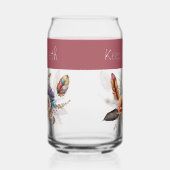 Aangepaste naam bloemen roze blikvorm glas (Links)