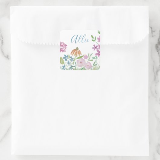 Aangepaste naam Bloemen Stickers (Tas)