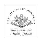 Aangepaste naam Bloemenboekenliefhebber Leraar Rubberstempel (Afrduk)