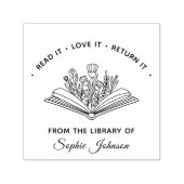Aangepaste naam Bloemenboekenliefhebber Leraar Zelfinktende Stempel (Design)
