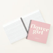 Aangepaste naam Bloemenmeisje Gift Blush Pink Notitieboek (Binnen)