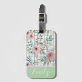 Aangepaste Naam  Bloemenrooster Bagagelabel (Voorkant (verticaal))
