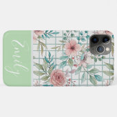 Aangepaste Naam Bloemenrooster Case-Mate iPhone Case (Achterkant (horizontaal))