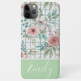 Aangepaste Naam  Bloemenrooster Case-Mate iPhone Case