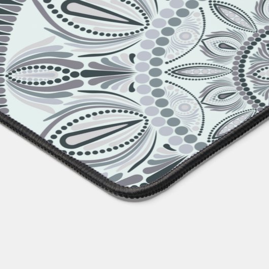 Aangepaste Naam Bloemharmonie Grijs Monotone Manda Bureaumat (Hoek)