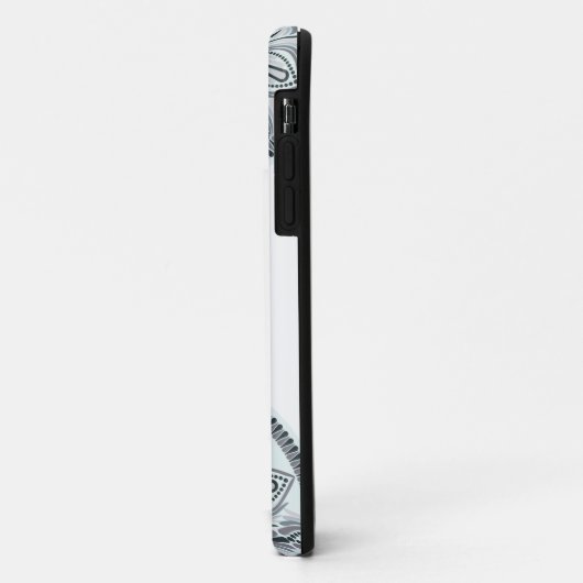 Aangepaste Naam Bloemharmonie Grijs Monotone Manda Case-Mate iPhone Case (Achterkant/links)