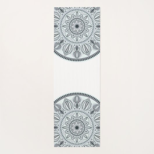 Aangepaste Naam Bloemharmonie Grijs Monotone Manda Yogamat (Achterkant)