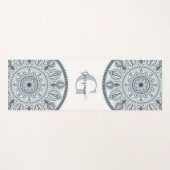 Aangepaste Naam Bloemharmonie Grijs Monotone Manda Yogamat (Voorkant (horizontaal))