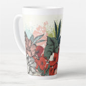 Aangepaste naam bloemillustratie latte mok (Linkerhoek)