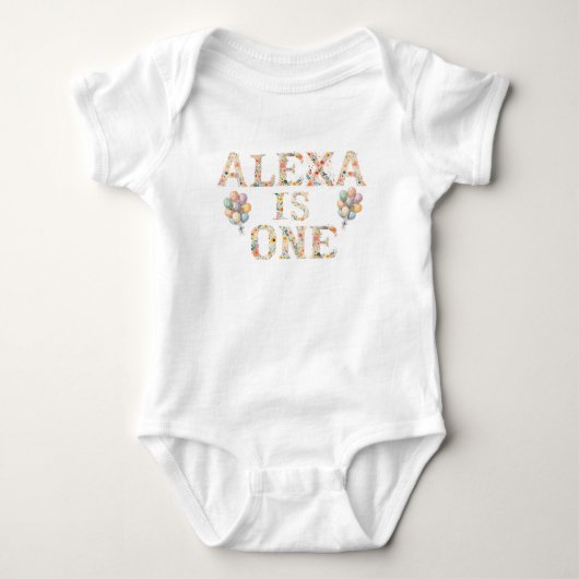 Aangepaste naam bloemletters baby romper (Voorkant)