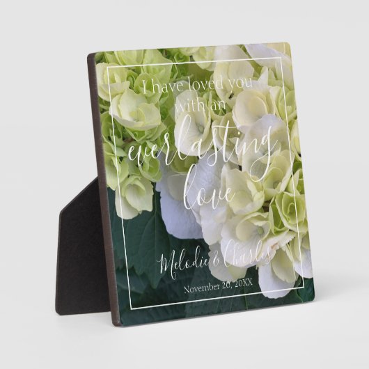 Aangepaste naam bloemrijke Bijbeltekst eeuwige lie Fotoplaat (Voorkant)