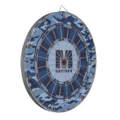 Aangepaste naam Blue Camo Dartboard Dartbord (Voorkant Links)