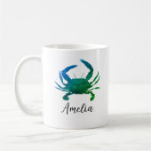 Aangepaste naam Blue Crab Painting Koffiemok (Links)