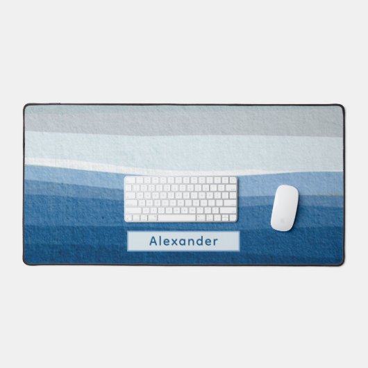 Aangepaste naam Blue Waves Kantoor Decor Deskmat Bureaumat (Keyboard & Muis)