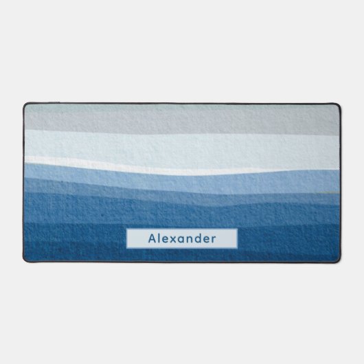 Aangepaste naam Blue Waves Kantoor Decor Deskmat Bureaumat (Voorkant)