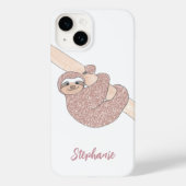 Aangepaste naam Blush Glitter Cute Case-Mate iPhone Case (Achterkant)