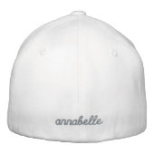 Aangepaste naam | Blush Pink Modern Monogram Geborduurde Pet (Achterkant)