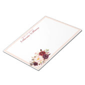 Aangepaste naam Blush roze bloemen Verzamelpen Pay Notitieblok (Schuin)