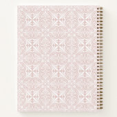 Aangepaste Naam Blush Roze Vector Patroon Dagboek Notitieboek (Achterkant)