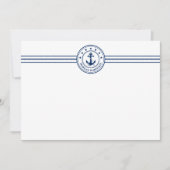 Aangepaste naam Boat Anchor Nautical Stars Rope Na Notitiekaartje (Voorkant)